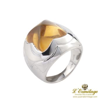 ANILLOS / SORTIJAS<BR>SORTIJA PIRÁMIDE DE BULGARI EN ORO BLA... · ref.: (IMX)