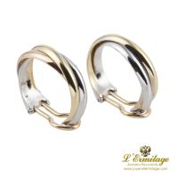 Pendientes trinity de cartier en tres oros.