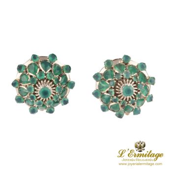 PENDIENTES<BR>PENDIENTES EN ORO AMARILLO Y ESMERALDA... · ref.: (NMX)