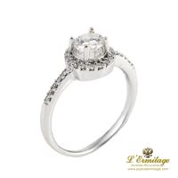 Solitario en oro blanco con brillante color f, pureza si 1 y peso 0,55 ct.