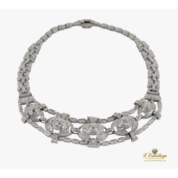 COLLARES<BR>COLLAR EN ORO BLANCO CON DIAMANTES NAT... · ref.: PRESENTA CERTIFICADO...