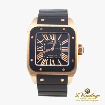 CARTIER<BR>SANTOS 100 ORO ROSA CAUCHO. · ref.: 2792