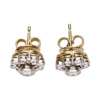 Pendientes en oro amarillo y oro blanco con brillantes.