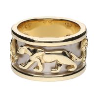 ANILLOS / SORTIJAS<BR>SORTIJA ANCHA EN ORO AMARILLO Y ORO BL...