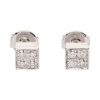 Pendientes cuadrados bulgari en oro blanco con brillantes.