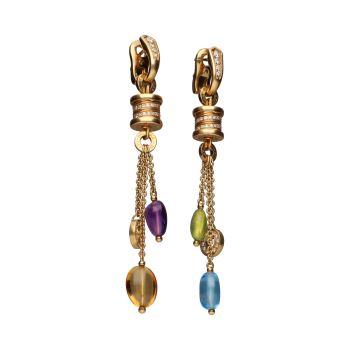 PENDIENTES<BR>PENDIENTES BULGARI EN ORO AMARILLO CON... · ref.: (ASMX)