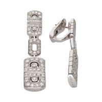 Conjunto bulgari de la colección paréntesi revolution en oro blanco y brillantes.