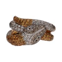 ANILLOS / SORTIJAS<BR>SORTIJA EN FORMA DE SERPIENTE EN ORO A...