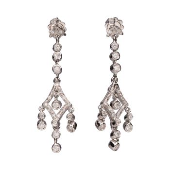 PENDIENTES<BR>PENDIENTES EN ORO BLANCO CON BRILLANTE... · ref.: PRESENTA CERTIFICADO...