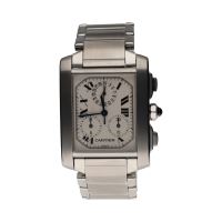 CARTIER<BR>TANK FRANCES CHRONOGRAPH ACERO 28MM.  ...