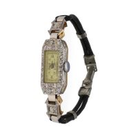 <BR>RELOJ JOYA VINTAGE EN ORO BLANCO Y ORO...