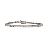 Pulsera riviere en oro blanco con brillantes.