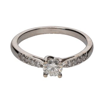 ANILLOS / SORTIJAS<BR>SORTIJA SOLITARIO EN ORO BLANCO CON BR... · ref.: PRESENTA CERTIFICADO...