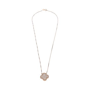 COLLARES<BR>COLLAR EN ORO ROSA CON COLGANTE TRÉBOL... · ref.: 