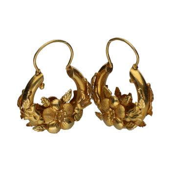PENDIENTES<BR>PENDIENTES FLORARES EN ORO AMARILLO.  · ref.: (AIM)