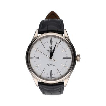 ROLEX<BR>CELLINI ORO BLANCO CUERO 39MM. · ref.: 50509
