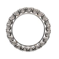 Sortija alianza eternity en platino con brillantes. Talla 14.