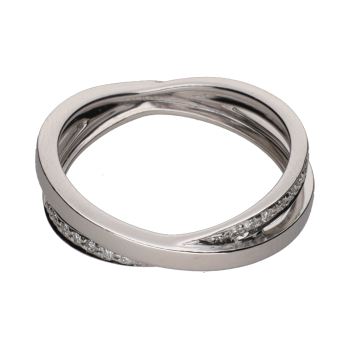 ANILLOS / SORTIJAS<BR>SORTIJA DOBLE ALIANZA EN ORO BLANCO CO... · ref.: (NCR)