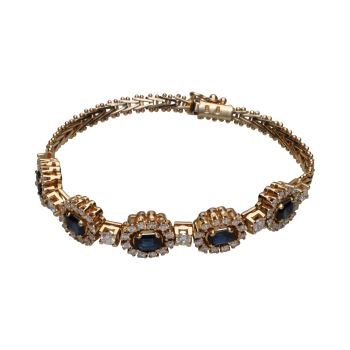GEMELOS<BR>PULSERA EN ORO AMARILLO DE 14K CON ZAF... · ref.: PRESENTA CERTIFICADO...