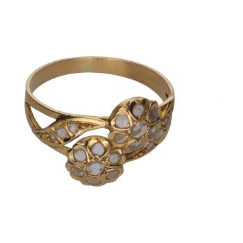 ANILLOS / SORTIJAS<BR>SORTIJA ANTIGUA EN ORO AMARILLO CON DI... · ref.: (OM)