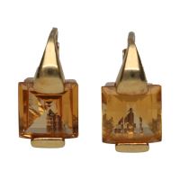 PENDIENTES<BR>PENDIENTES EN ORO AMARILLO Y CITRINOS.