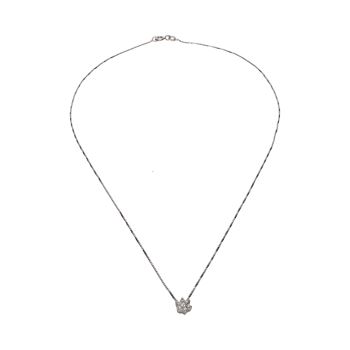 COLLARES<BR>COLLAR EN ORO BLANCO CON PEQUEÑA ROSET... · ref.: (OM)