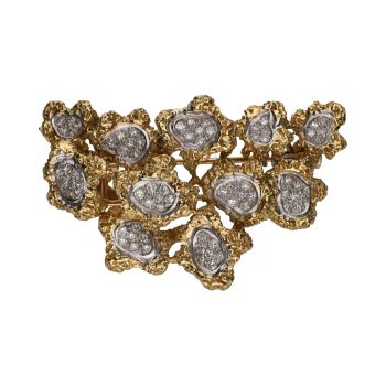 BROCHES / ALFILERES<BR>BROCHE EN ORO AMARILLO CON CUAJADOS DE... · ref.: (SNI)