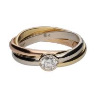 ANILLOS / SORTIJAS<BR>SORTIJA TRIANA DE CARTIER EN TRES OROS...