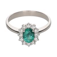 ANILLOS / SORTIJAS<BR>SORTIJA EN ORO BLANCO CON ESMERALDA Y ...