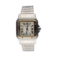 CARTIER<BR>SANTOS ACERO Y ORO QUARTZ 29MM.