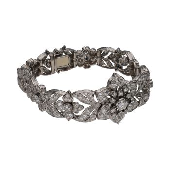 PULSERAS<BR>PULSERA ANTIGUA EN ORO BLANCO CON BRIL... · ref.: (RIMX)