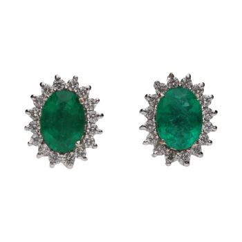 PENDIENTES<BR>PENDIENTES EN ORO BLANCO CON ESMERALDA... · ref.: (NMXM)