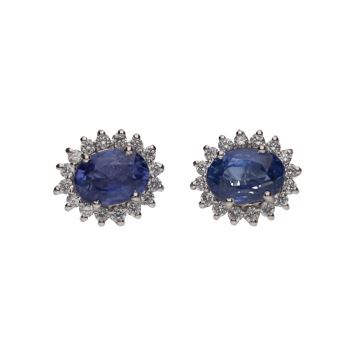 PENDIENTES<BR>PENDIENTES EN ORO BLANCO CON ZAFIRO Y ... · ref.: (NMXM)
