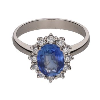 ANILLOS / SORTIJAS<BR>SORTIJA EN ORO BLANCO CON ZAFIRO Y ORL... · ref.: (AMXM)