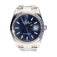 Datejust acero esfera azul bisel oro blanco 36mm.   