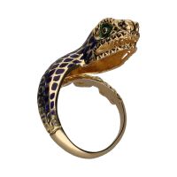 ANILLOS / SORTIJAS<BR>SORTIJA FORMA DE SERPIENTE EN ORO AMAR...