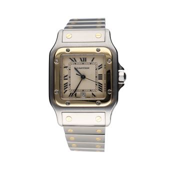 CARTIER<BR>SANTOS GALBEE ACERO Y ORO 29MM. · ref.: 187901
