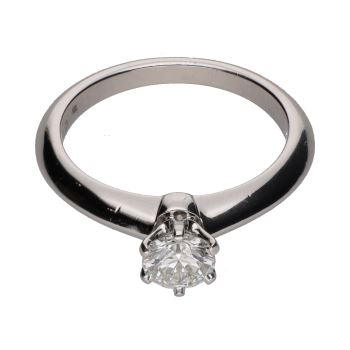 ANILLOS / SORTIJAS<BR>SORTIJA SOLITARIO EN PLATINO CON UN BR... · ref.: (NRAI)