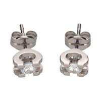 PENDIENTES<BR>PENDIENTES DORMILONAS EN ORO BLANCO CO...