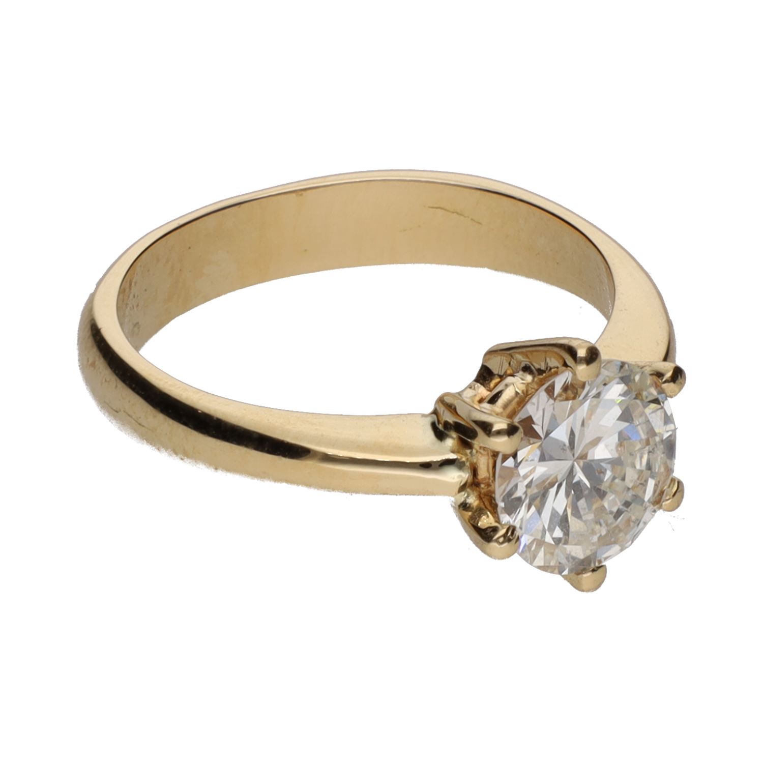 Sortija en oro amarillo con un brillante. Talla 13.