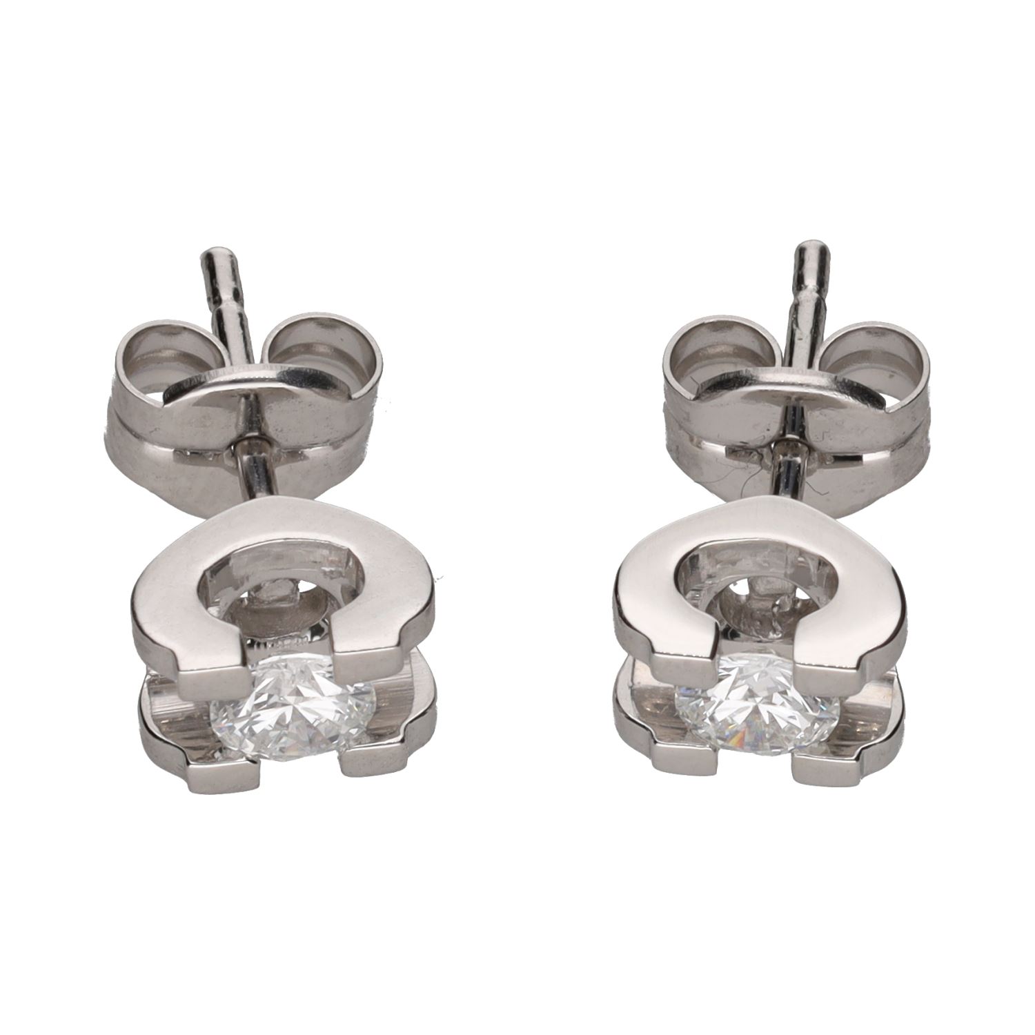 Pendientes en oro blanco con brillantes.