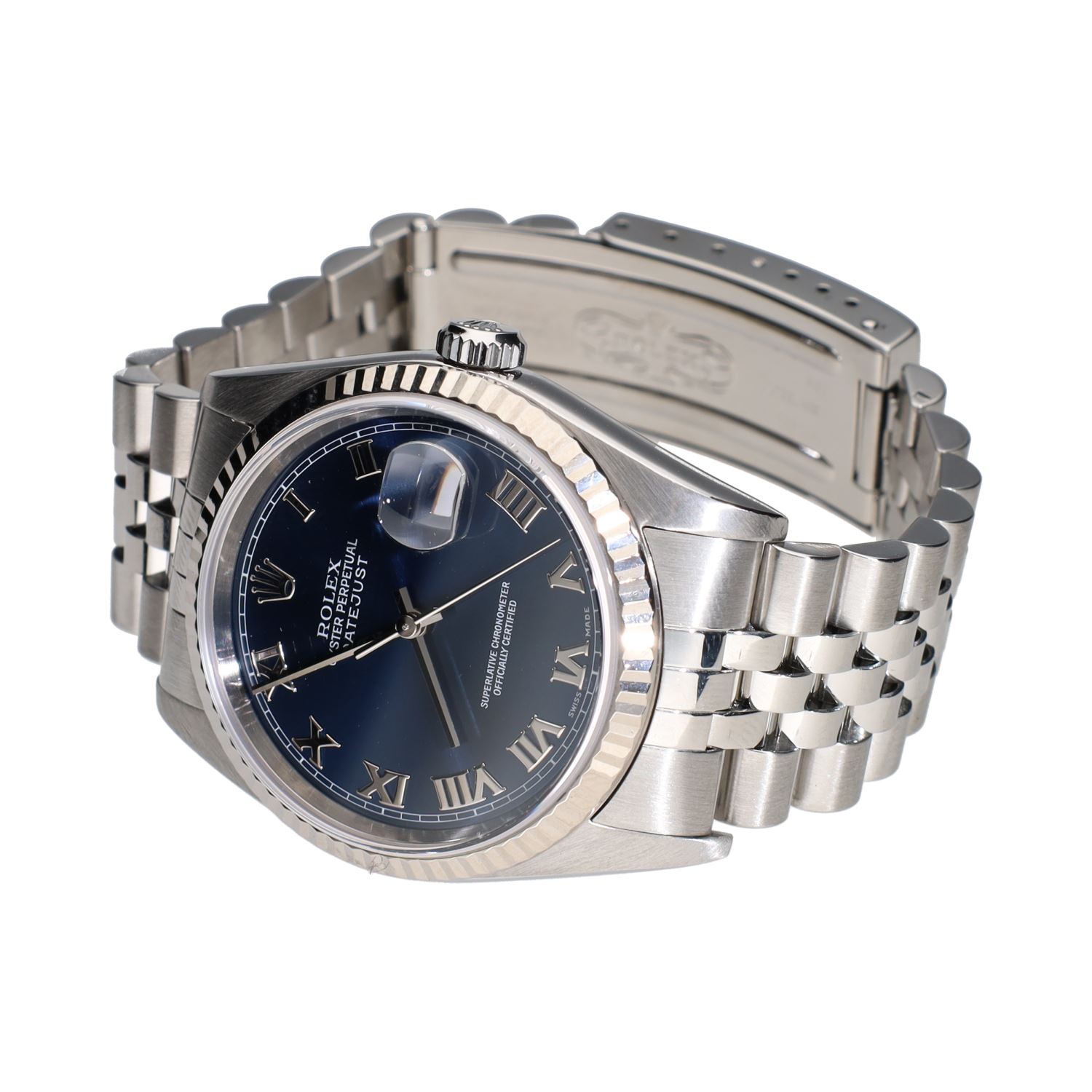 Datejust acero jubille bisel oro blanco esfera azul 36mm.   