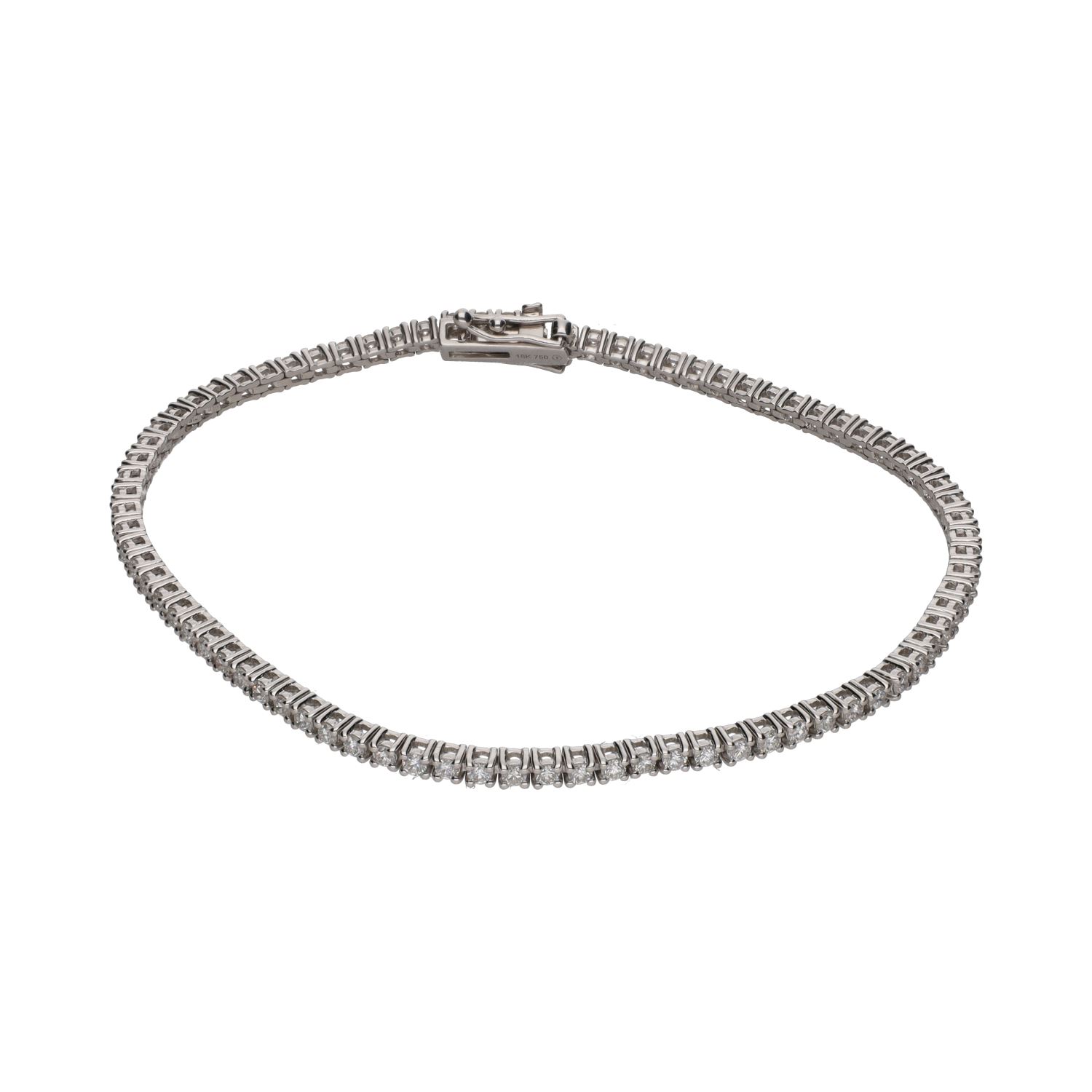 Pulsera riviere en oro blanco con brillantes.