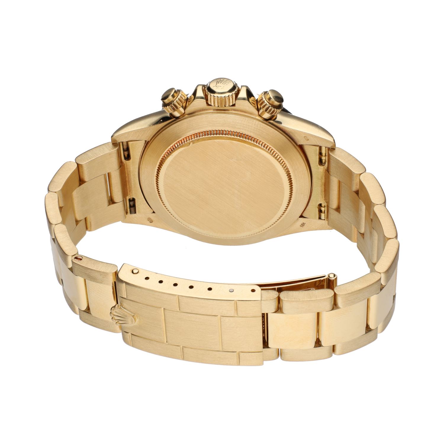 Daytona 6 invertido oro amarillo esfera blanca brillantes.   