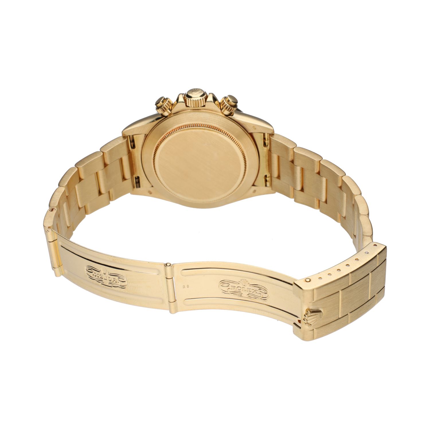 Daytona 6 invertido oro amarillo esfera blanca brillantes.   