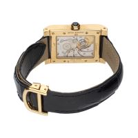 Tank a dual time oro amarillo cuerda manual 28mm.   