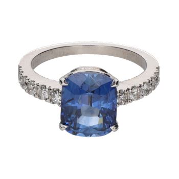 ANILLOS / SORTIJAS<BR>SORTIJA EN ORO BLANCO CON ZAFIRO Y BRI... · ref.: (RLIM)