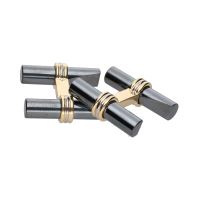 Gemelos f van cleef en oro amarillo con hematita.