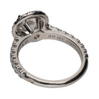 Sortija solitario de cartier en platino con brillantes. Talla 48.