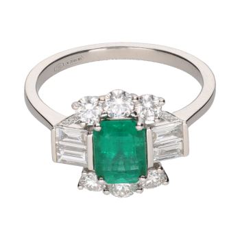 ANILLOS / SORTIJAS<BR>SORTIJA EN ORO BLANCO CON ESMERALDA Y ... · ref.: PRESENTA CERTIFICADO...